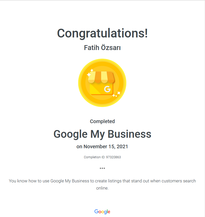 5. Google - My Business